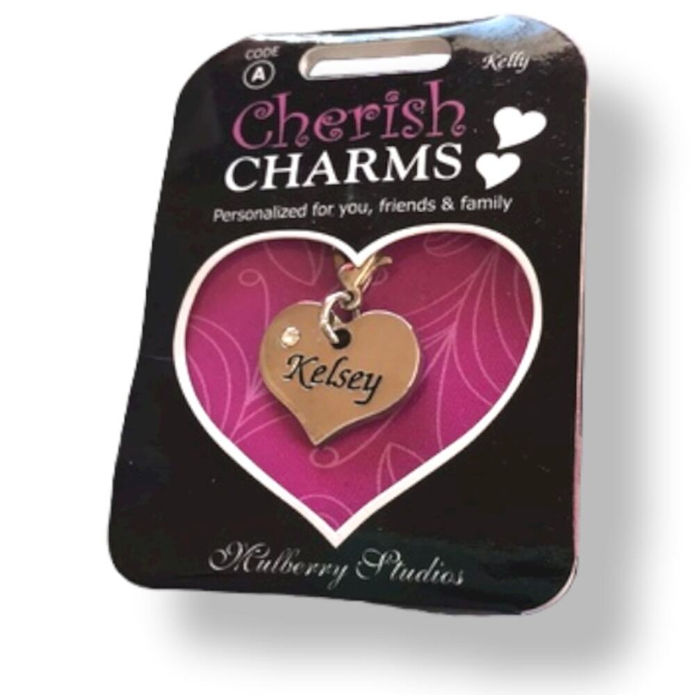 Cherish Charms KELSEY Name Bracelet Charm Silvertone Silver Toneβ NEW